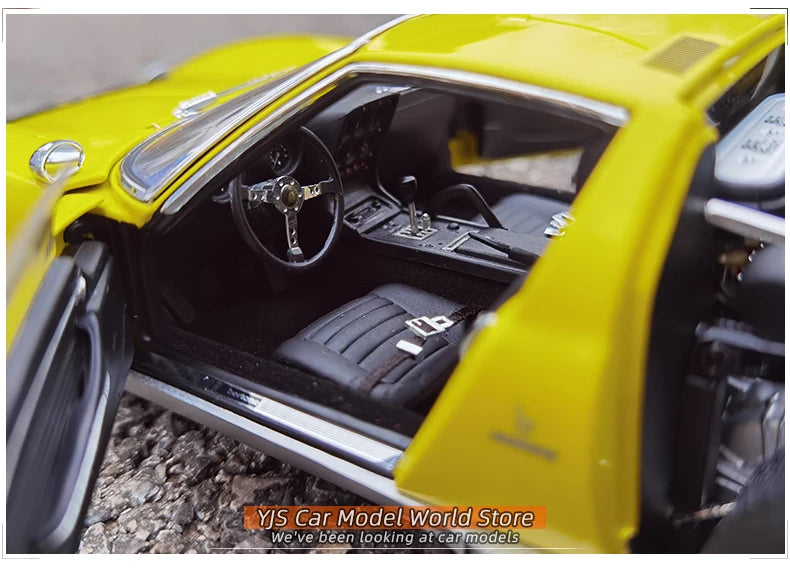 [SuperDetailed] 1:18 Lamborghini Miura P400 SV Die-Cast Model Car – Collectible Gift (Yellow/Red)