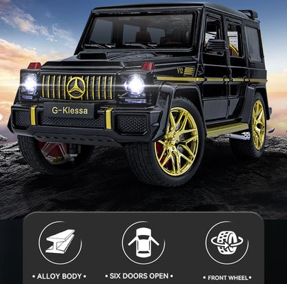 1:24 AMG G63 Die-Cast Model Car – Pull-Back Toy with Sound & Light, Openable Doors