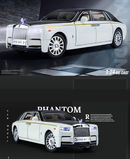 1:24 Rolls Royce Phantom Die-Cast Model Car – Pull-Back Toy with Sound & Light