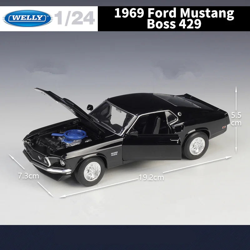 1:24 Ford Mustang Boss 429 Die-Cast Model Car – Classic Sports Car Collectible