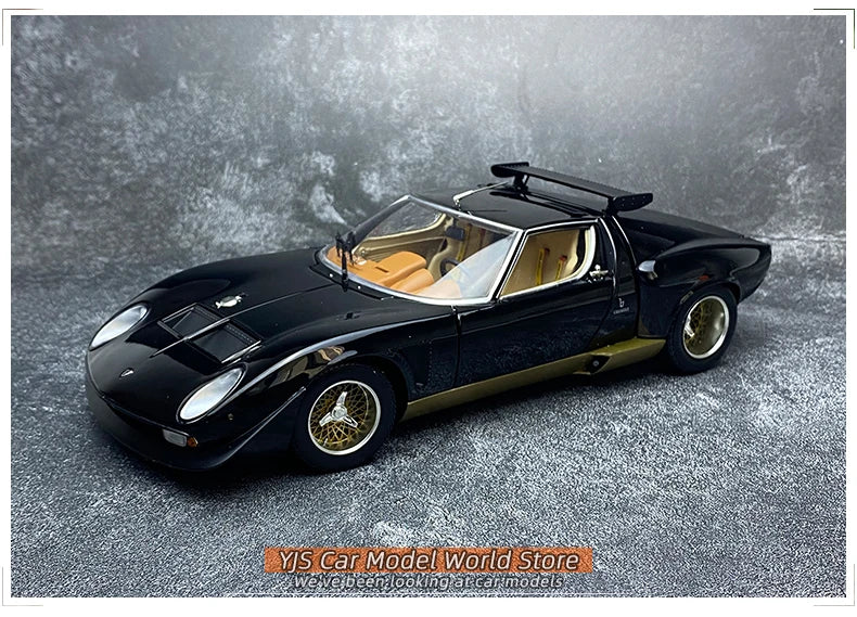 [SuperDetailed] 1:18 Lamborghini Miura P400 SV Die-Cast Model Car – Collectible Gift (Yellow/Red)