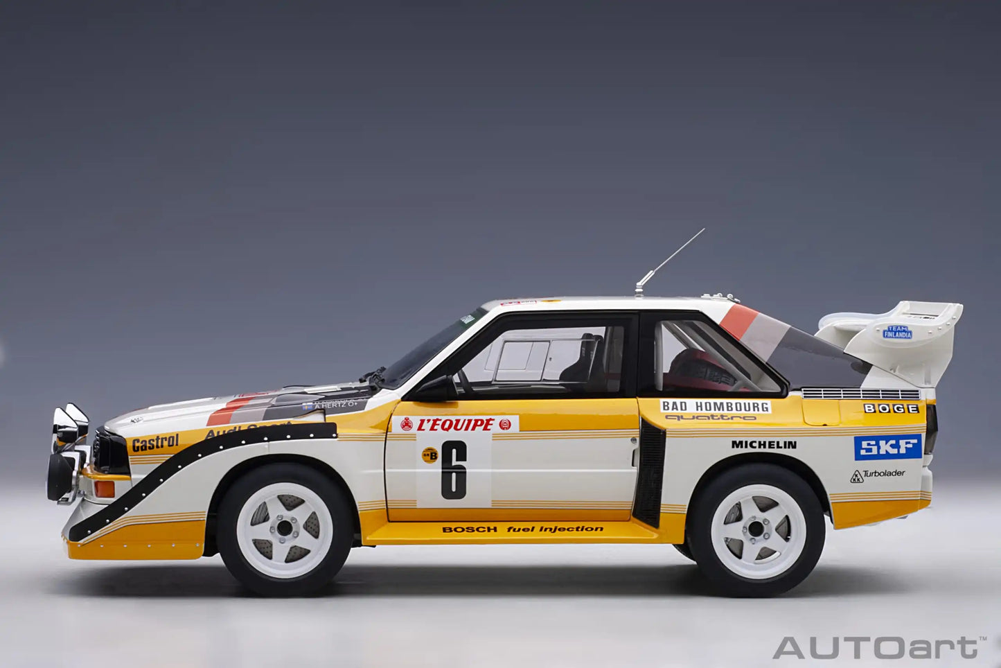 [SuperDetailed] 1:18 Audi Sport Quattro S1 Rally 1985-1987 Racing Car Model – Static Collectible