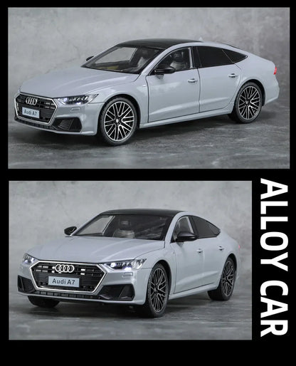 1:24 Audi A7 Die-Cast Model Car – Pull-Back Toy with Sound & Light, Openable Doors