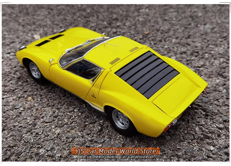 [SuperDetailed] 1:18 Lamborghini Miura P400 SV Die-Cast Model Car – Collectible Gift (Yellow/Red)