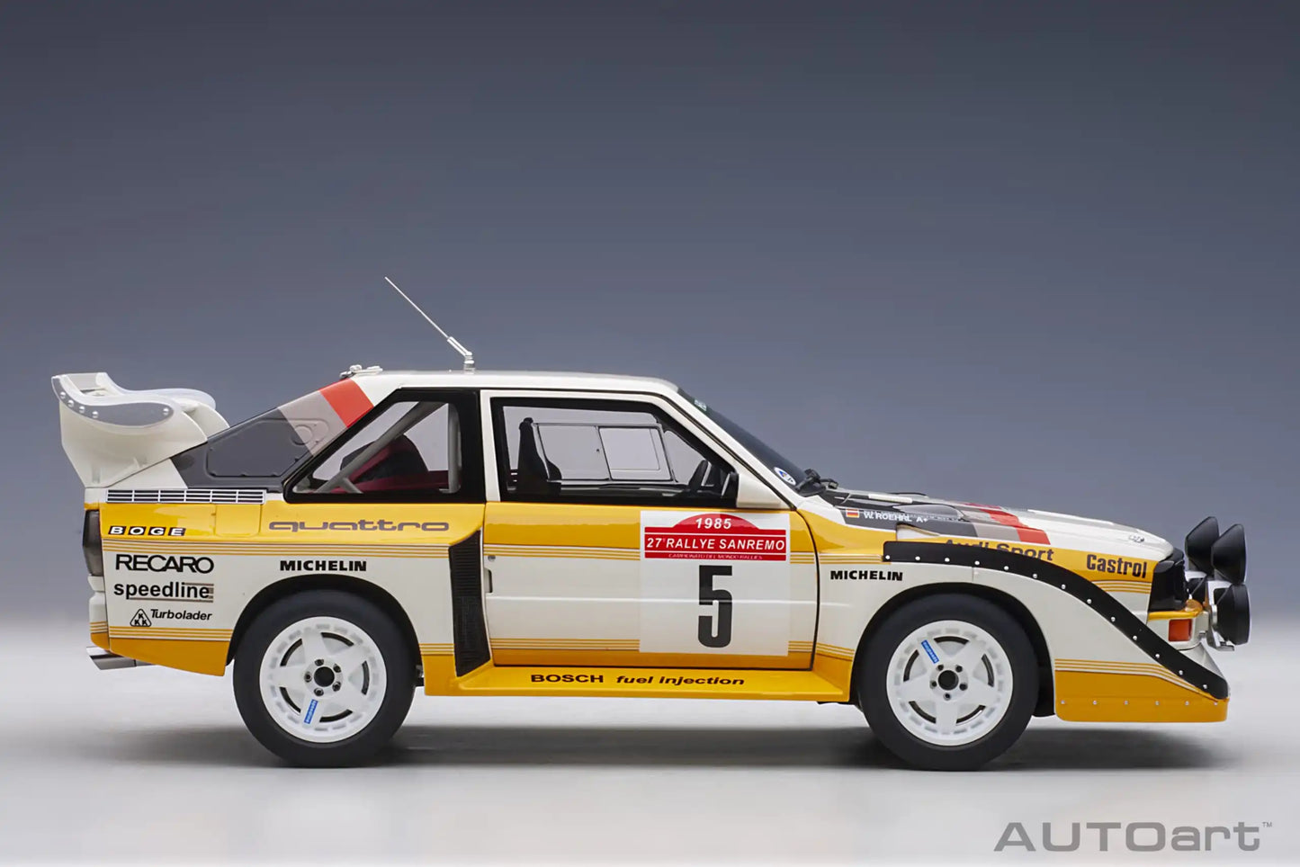 [SuperDetailed] 1:18 Audi Sport Quattro S1 Rally 1985-1987 Racing Car Model – Static Collectible