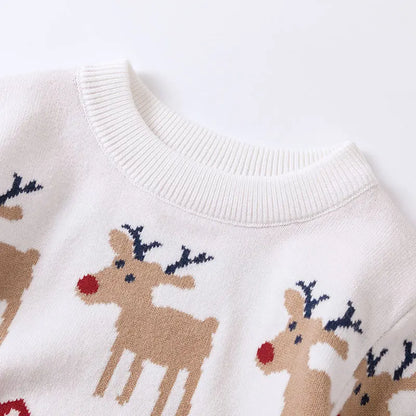 Christmas Print Kids Sweater – Unisex Knit Pullover for Boys & Girls (2-7 Years)