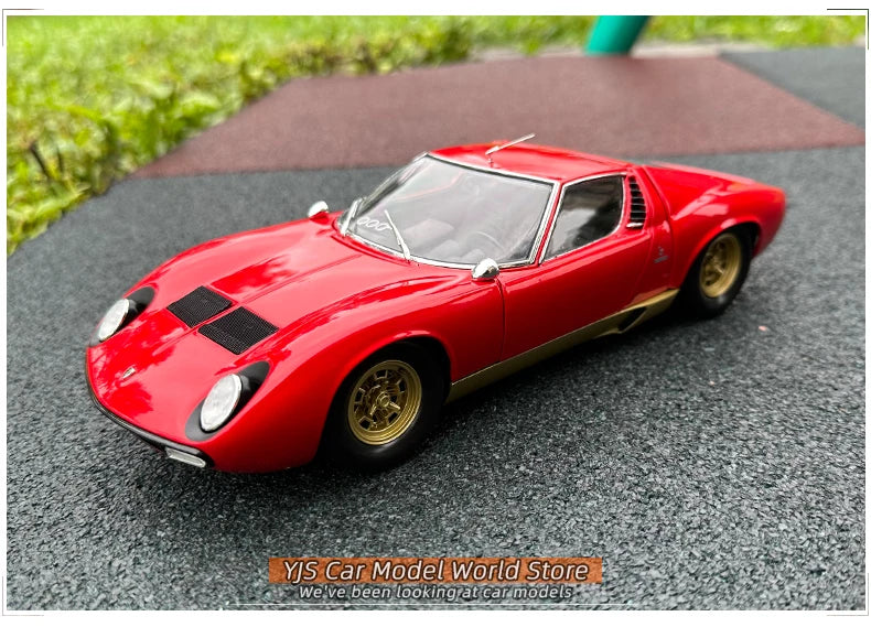 [SuperDetailed] 1:18 Lamborghini Miura P400 SV Die-Cast Model Car – Collectible Gift (Yellow/Red)