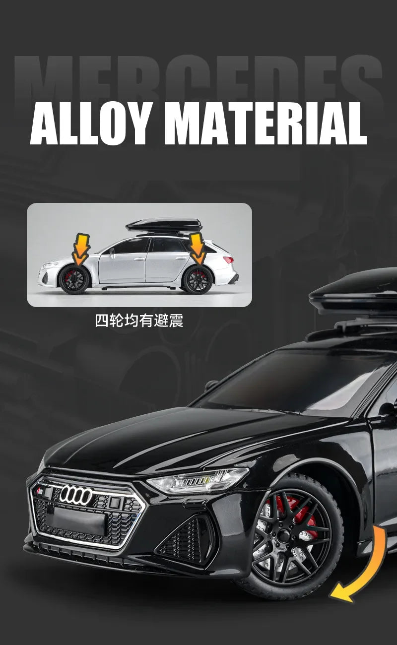 1:24 Audi RS6 Die-Cast Model Car – Pull-Back Racing Vehicle with Sound & Light