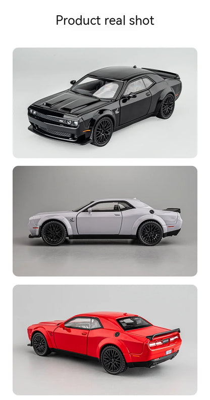 1:32 Dodge Challenger Hellcat Die-Cast Model Car – Pull-Back Toy with Sound & Light