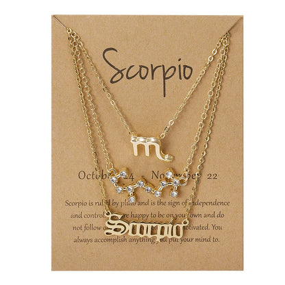 AstroLink Zodiac Trio - Celestial Charm Necklaces