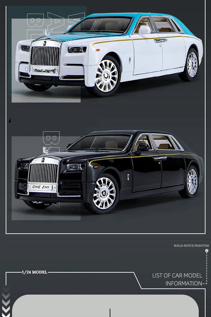 1:24 Rolls Royce Phantom Die-Cast Model Car – Pull-Back Toy with Sound & Light