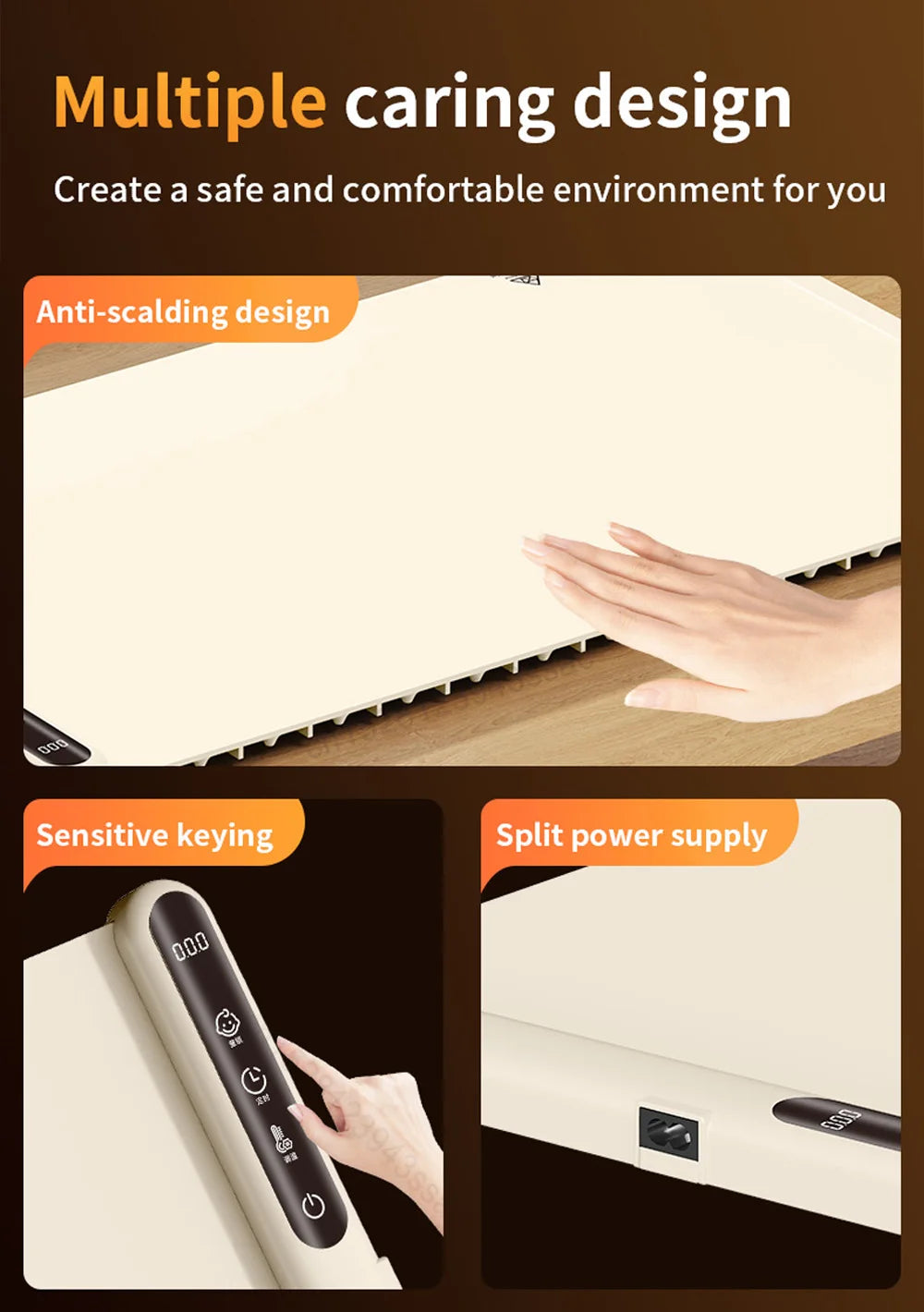 HeatFold – Foldable Food Warming Tray with Adjustable Temperature Control