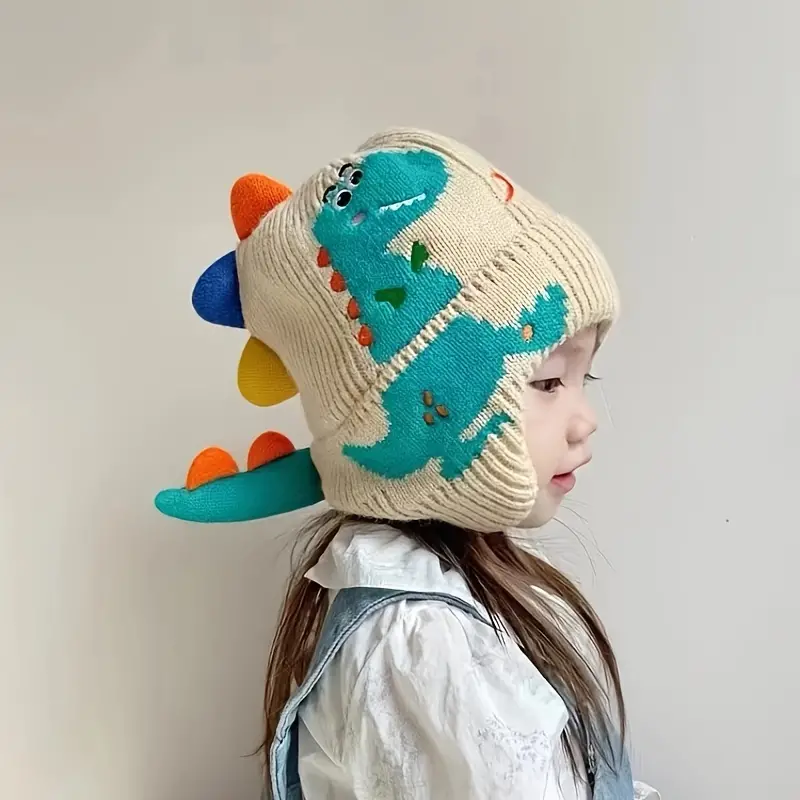 TinyDino Beanie With Cozy Earmuff For Kids 2-7 years old